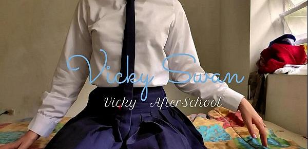  Teasing my boyfriend with my school uniform for quicky POV teaser - Vicky Swan